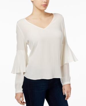 Kensie Split-back Layered-sleeve Top