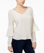 Kensie Split-back Layered-sleeve Top