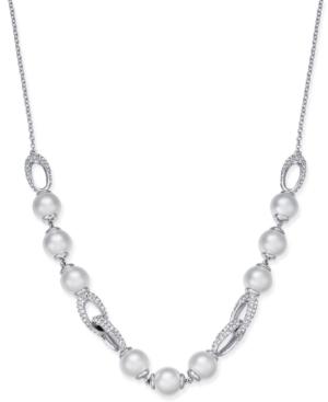 Danori Silver-tone Imitation Pearl & Pave Statement Necklace, Created For Macy's