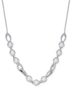 Danori Silver-tone Imitation Pearl & Pave Statement Necklace, Created For Macy's