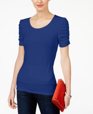 Inc International Concepts Ruched-sleeve Top, Created For Macy's