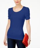 Inc International Concepts Ruched-sleeve Top, Created For Macy's