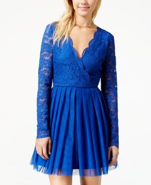 Teeze Me Juniors' Lace-bodice Ballerina Party Dress