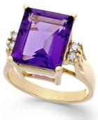 Amethyst (6 Ct. T.w.) And Diamond (1/8 Ct. T.w.) Ring In 14k Gold