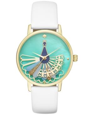 Kate Spade New York Women's Metro White Leather Strap Watch 34mm Ksw1287