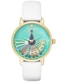 Kate Spade New York Women's Metro White Leather Strap Watch 34mm Ksw1287