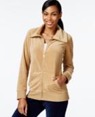 Style & Co. Velour Zip-front Track Jacket, Only At Macy's