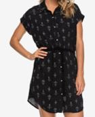 Roxy Juniors' Printed Tie-waist Shirtdress