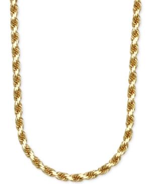 3-1/3mm Rope Chain 24 Necklace In 14k Gold
