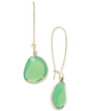 Kenneth Cole New York Gold-tone Green Stone Drop Earrings