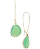 Kenneth Cole New York Gold-tone Green Stone Drop Earrings