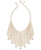 Inc International Concepts Gold-tone Hematite Stone Fringe Statement Necklace, Created For Macy's