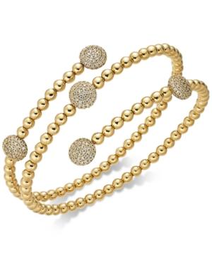 Danori 18k Gold-plated Pave Disc Coil Bracelet, Created For Macy's