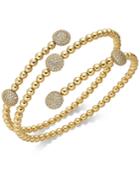 Danori 18k Gold-plated Pave Disc Coil Bracelet, Created For Macy's