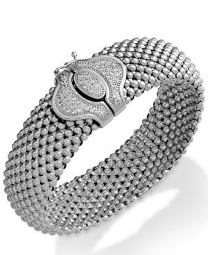 Diamond Textured Bracelet In Sterling Silver (1/2 Ct. T.w.)