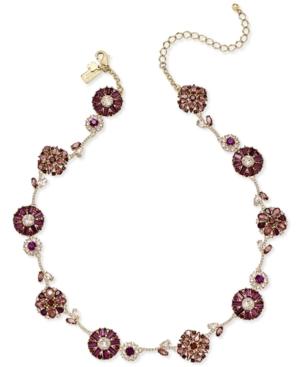 Kate Spade New York Trellis Blooms Silver-tone Crystal Collar Necklace
