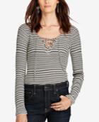 Denim & Supply Ralph Lauren Striped V-neck Lace-up Shirt