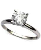 Diamond Round Solitaire Engagement Ring (1/2 Ct. T.w.) In 14k White Gold