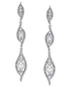 Danori Silver-tone Imitation Pearl Cubic Zirconia Maeva Linear Earrings, Only At Macy's