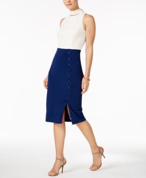Jax Colorblocked Choker Sheath Dress