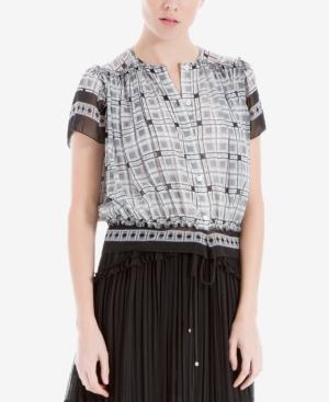 Printed Poly Button Down