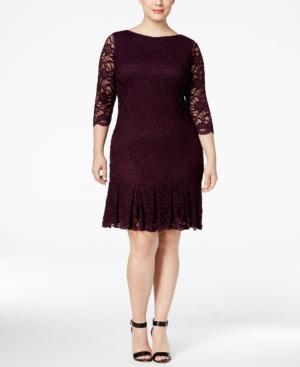 Calvin Klein Plus Size Lace Pleated Sheath Dress