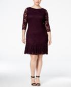 Calvin Klein Plus Size Lace Pleated Sheath Dress