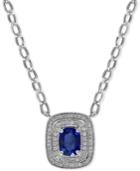 Effy Sapphire (1-2/5 Ct. T.w.) And Diamond (2/3 Ct. T.w.) Pendant Necklace In 14k White Gold