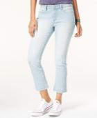 Indigo Rein Juniors' Raw-hem Cropped Flare Jeans