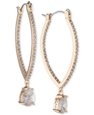 Jenny Packham Crystal Elongated 1/3 Hoop Earrings