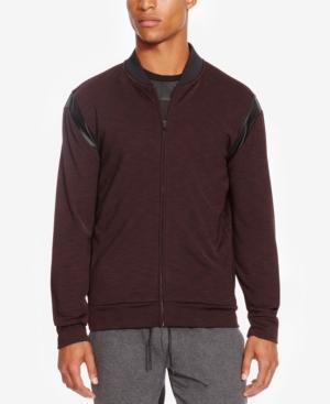 Kenneth Cole Reaction Men's Heathered Jacket With Faux Leather Piecing