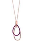 Ruby (3/8 Ct. T.w.) And Diamond (1/3 Ct. T.w.) Pendant Necklace In 14k Rose Gold, Created For Macy's