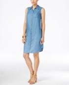 Style & Co. Petite Sleeveless Denim Shirtdress, Only At Macy's