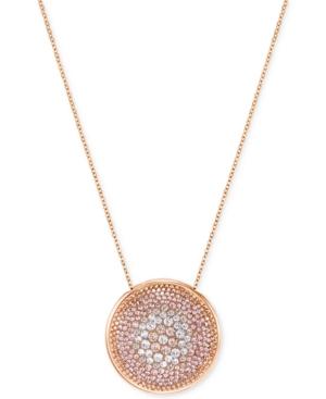 Swarovski Rose Gold-tone Ombre Crystal Disc Pendant Necklace