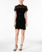 Calvin Klein Burnout Lace Mock-neck Dress