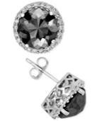 Black Diamond Halo Stud Earrings (2 Ct. T.w.) In 14k Gold, White Gold Or Rose Gold
