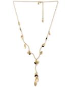 Rachel Rachel Roy Gold-tone Crystal & Petal Lariat Necklace, 18 + 2 Extender