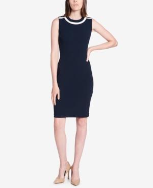 Tommy Hilfiger Embellished-shoulder Sheath Dress