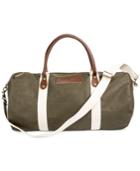 Cathy's Concepts Personalized Green Canvas & Leather Duffle Bag