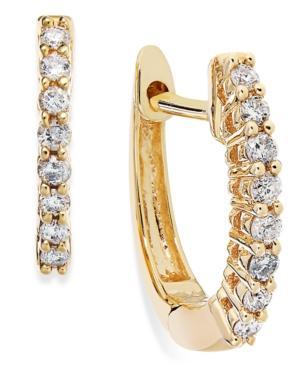 10k Gold Diamond Mini Hoop Earrings (1/8 Ct. T.w.)