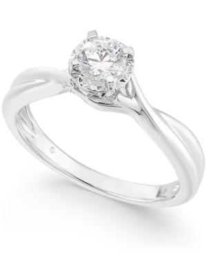 Diamond Solitaire Engagement Ring (1/3 C.t. T.w.) In 14k White Gold