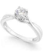 Diamond Solitaire Engagement Ring (1/3 C.t. T.w.) In 14k White Gold