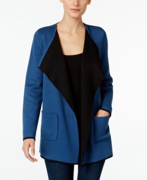 Alfani Petite Colorblocked Open-front Cardigan, Only At Macy's