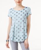Alfani Petite Dot-print Shirttail T-shirt, Only At Macy's