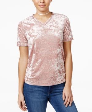 Material Girl Velvet V-neck T-shirt, Only At Macy's