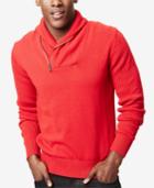 Sean John Men's Zip Shawl Collar Sweater