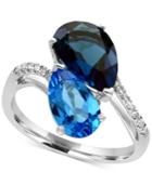 Ocean Bleu By Effy Blue Topaz (5-1/3 Ct. T.w.) And Diamond Accent Ring In 14k White Gold