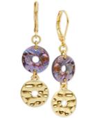 Lonna & Lilly Gold-tone Openwork Stone Double Drop Earrings