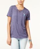 Disney Juniors' Lace-up Stitch Graphic T-shirt