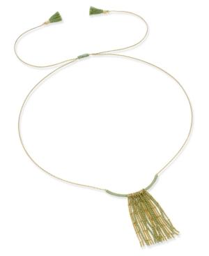 Inc International Concepts Gold-tone Adjustable Tassel Fringe Necklace, Only At Macy's